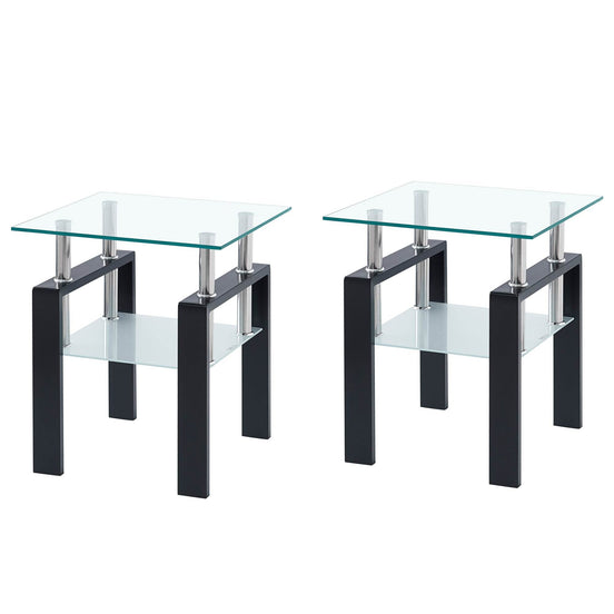 MLNshops Modern Glass End Tables Set for Stylish Living Default