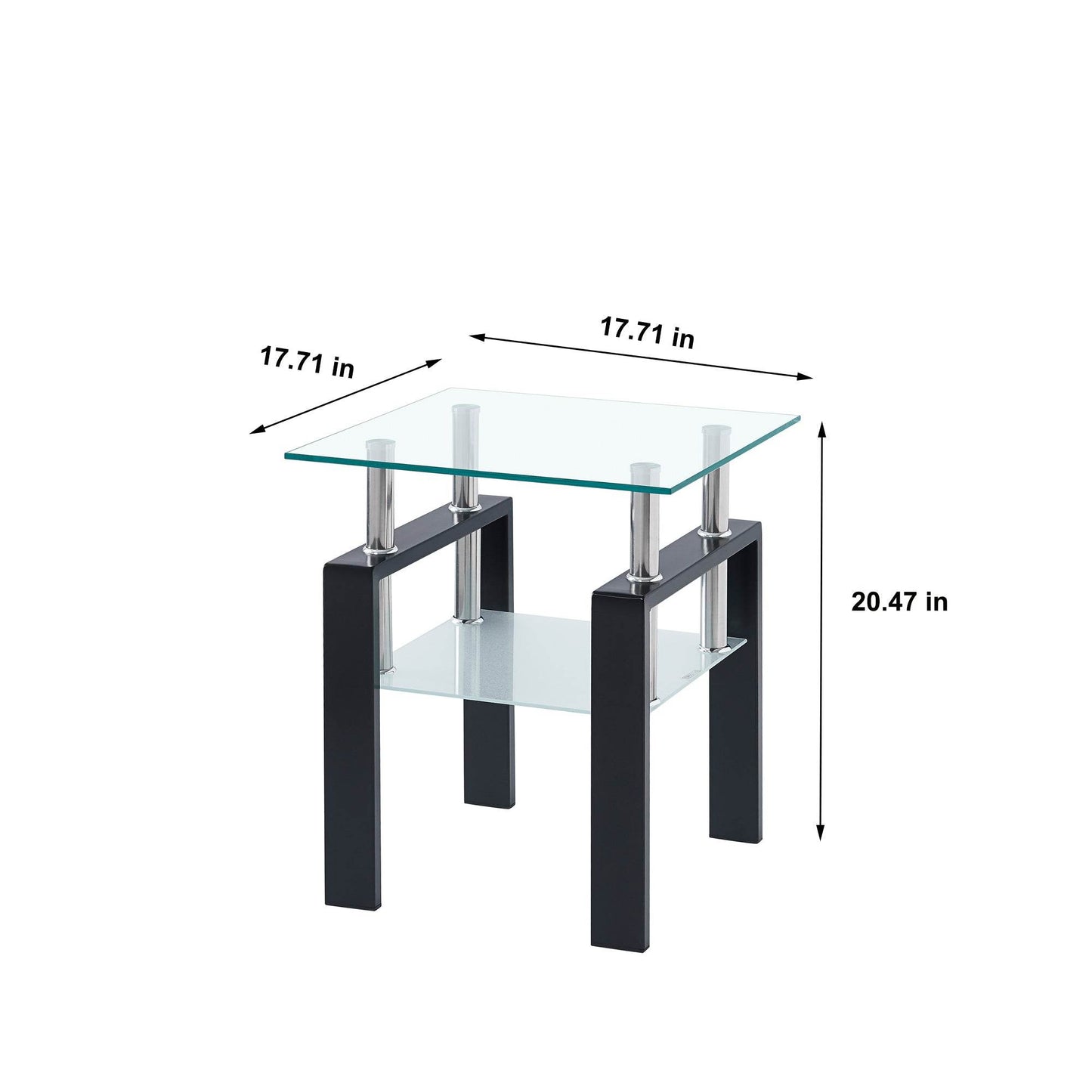 MLNshops Modern Glass End Tables Set for Stylish Living