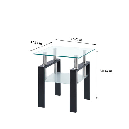 MLNshops Modern Glass End Tables Set for Stylish Living