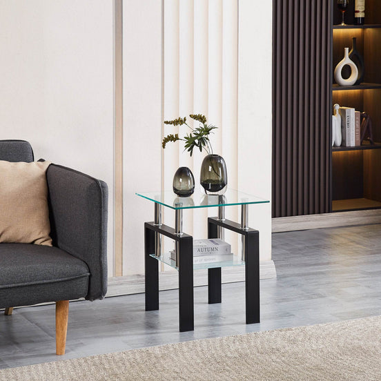 MLNshops Modern Glass End Tables Set for Stylish Living