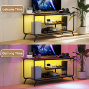 MLNshops light grey TV console for 55 inch TV LED Light