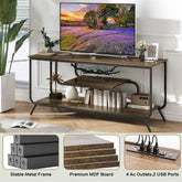 MLNshops light grey TV console for 55 inch TV LED Light