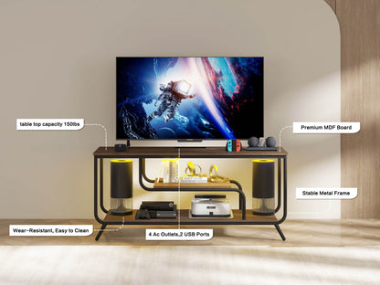MLNshops light grey TV console for 55 inch TV LED Light