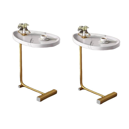 MLNshops Versatile Side Table Pair with Marble Top - MLNshops