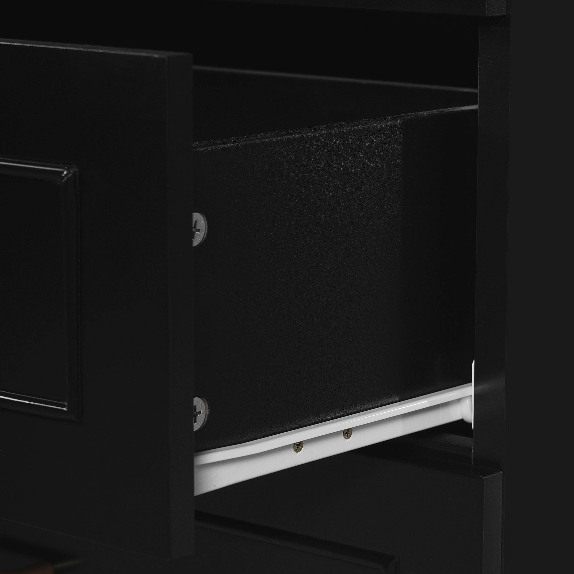 MLNshops 72 inch bathroom cabinet MDF steel Black 4-Drawer