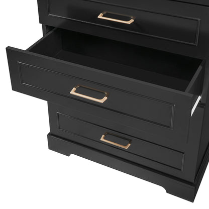 MLNshops 72 inch bathroom cabinet MDF steel Black 4-Drawer