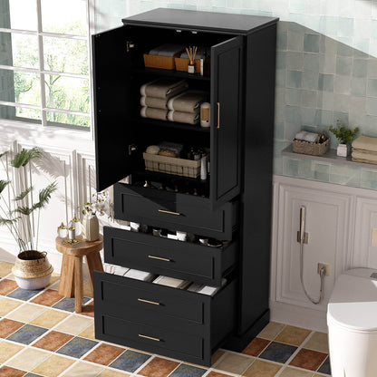 MLNshops 72 inch bathroom cabinet MDF steel Black 4-Drawer