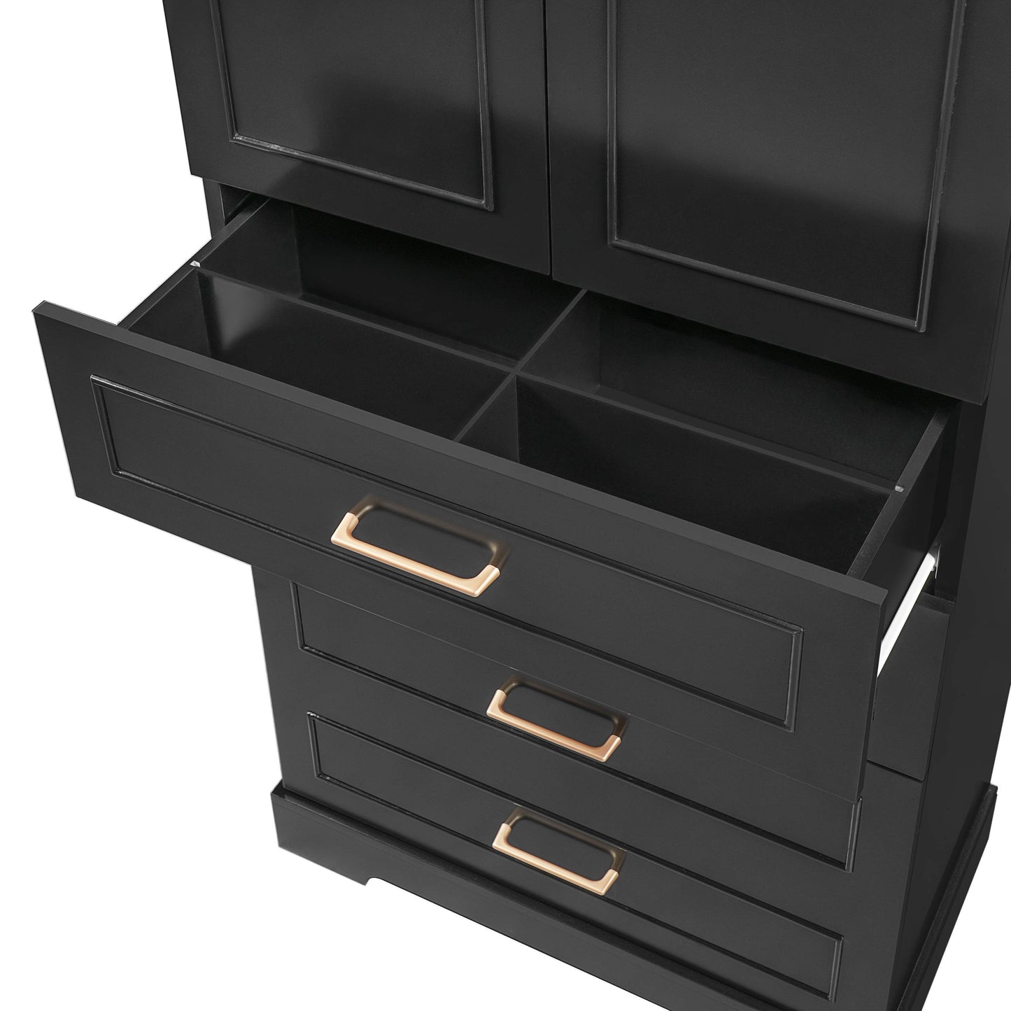 MLNshops 72 inch bathroom cabinet MDF steel Black 4-Drawer