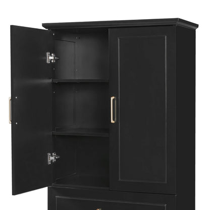 MLNshops 72 inch bathroom cabinet MDF steel Black 4-Drawer