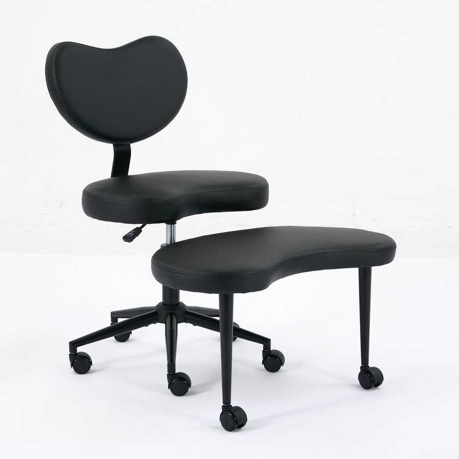 Black office chair with adjustable height on a white background
