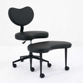 Black office chair with adjustable height on a white background