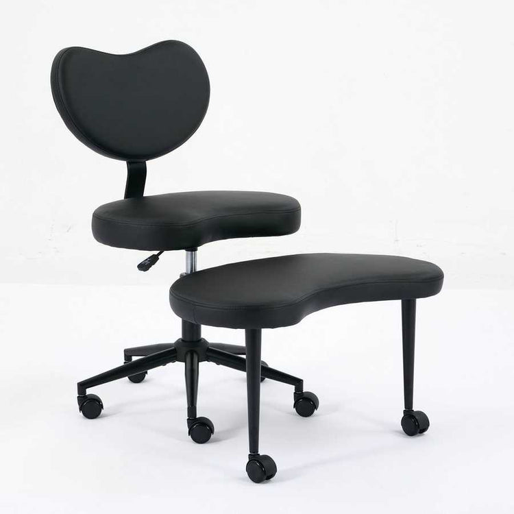 Black office chair with adjustable height on a white background