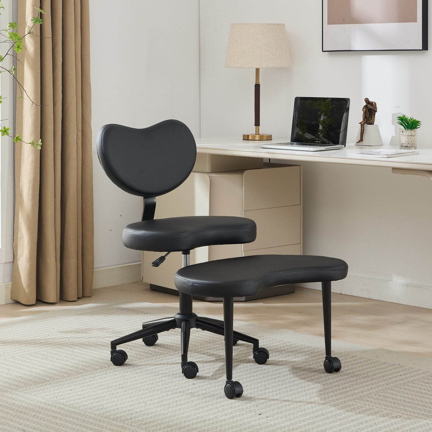 MLNshops cross legged desk chair with wheels - Ergonomic