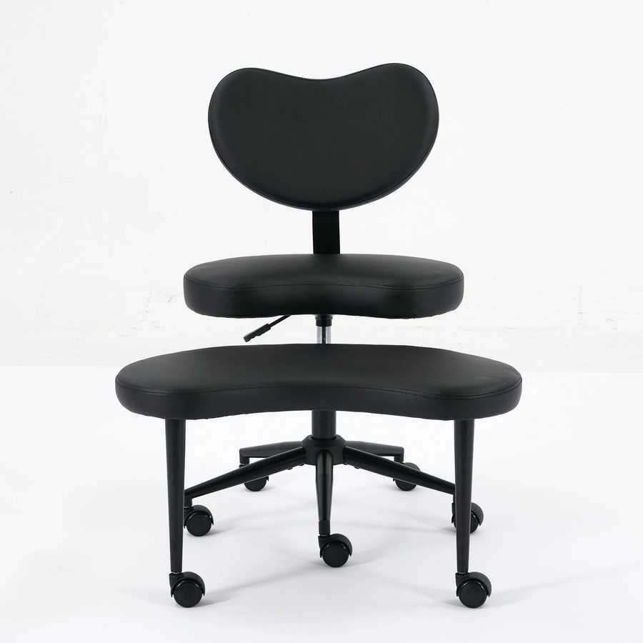 Black office chair with adjustable height on a white background