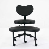 Black office chair with adjustable height on a white background