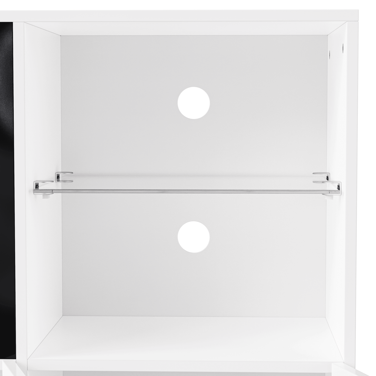 MLNshops LED TV stand for 75 inch TV. White Storage Console