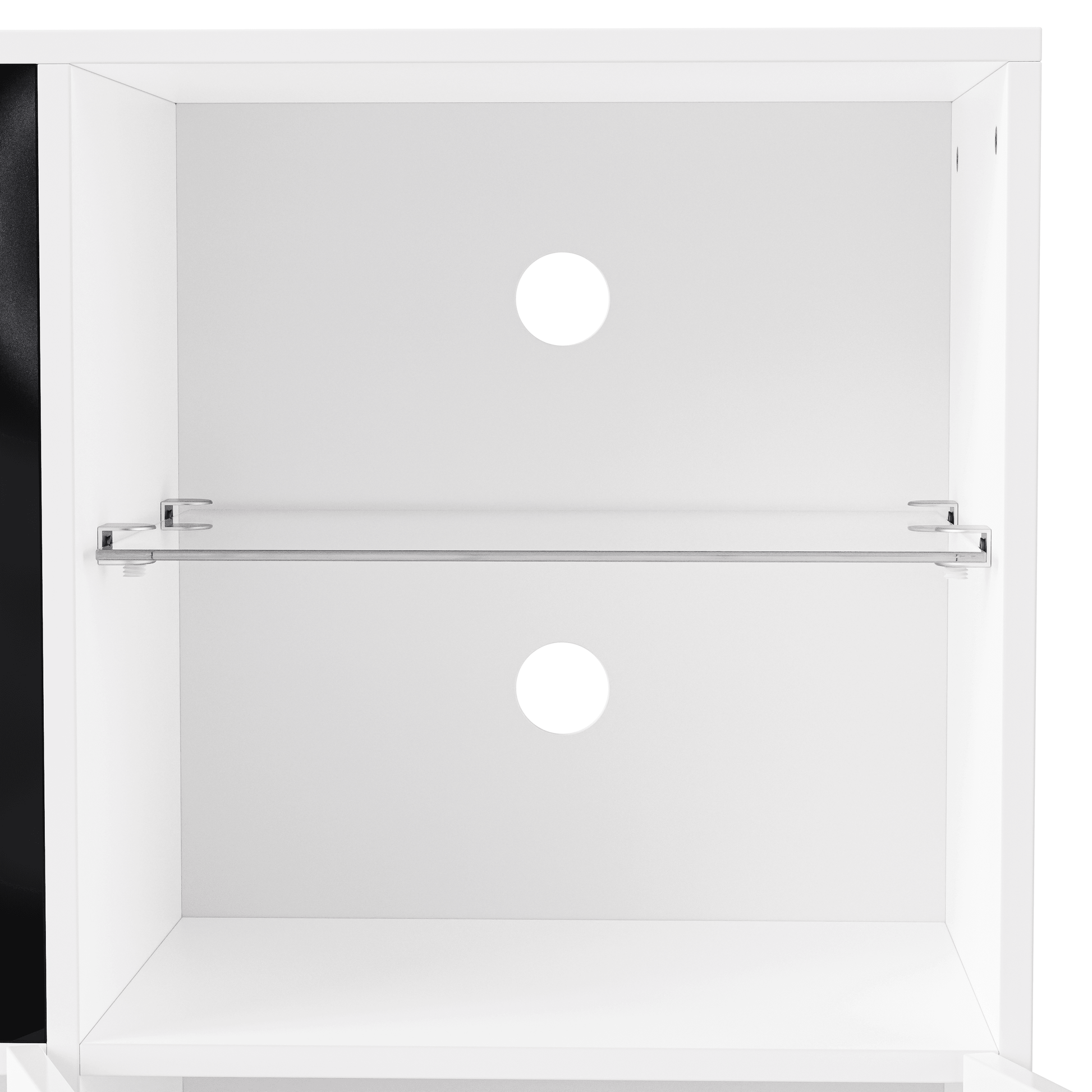 MLNshops LED TV stand for 75 inch TV. White Storage Console