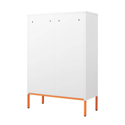 MLNshops white metal shoe cabinet - Perforated 5-Shelf
