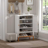 MLNshops white metal shoe cabinet - Perforated 5-Shelf