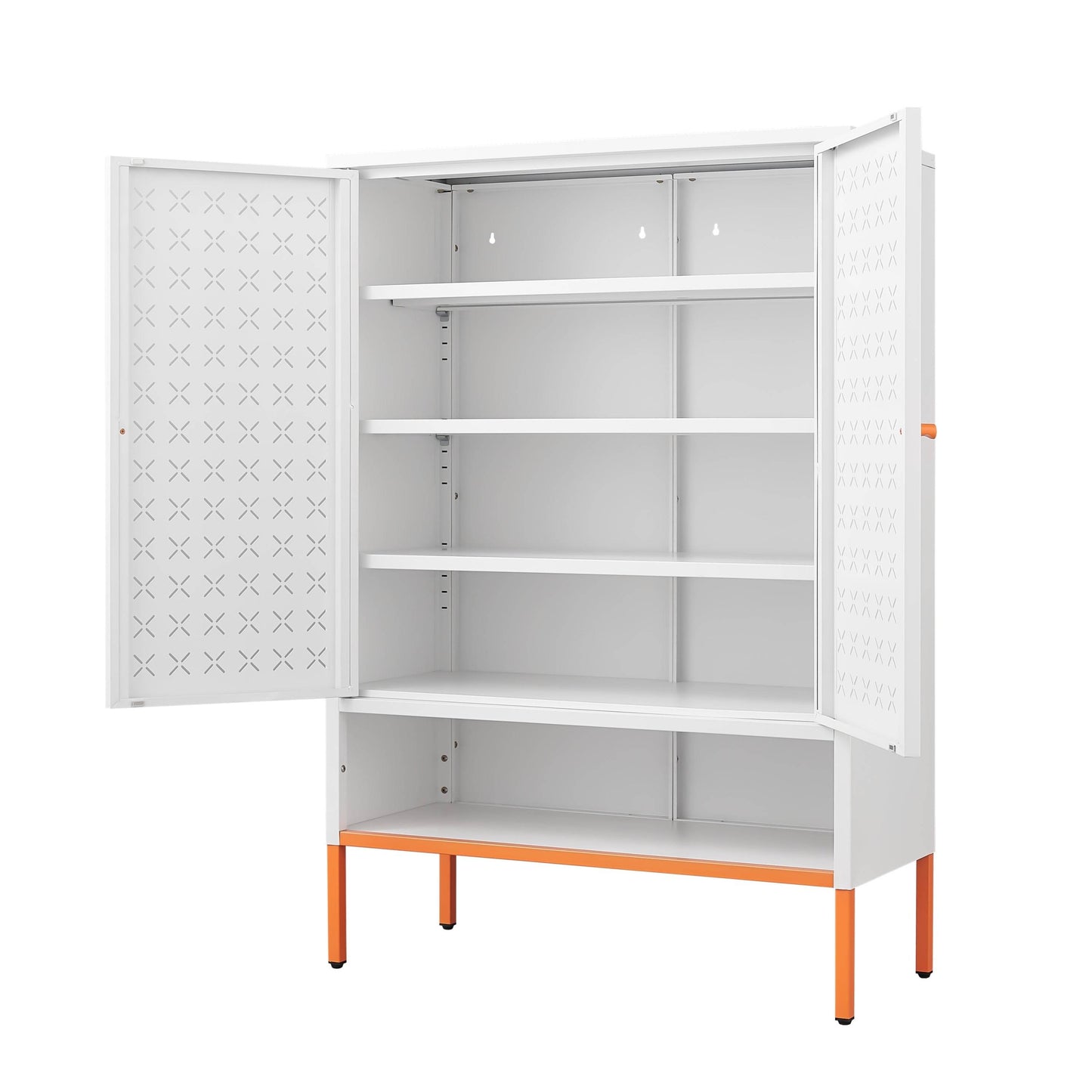 MLNshops white metal shoe cabinet - Perforated 5-Shelf
