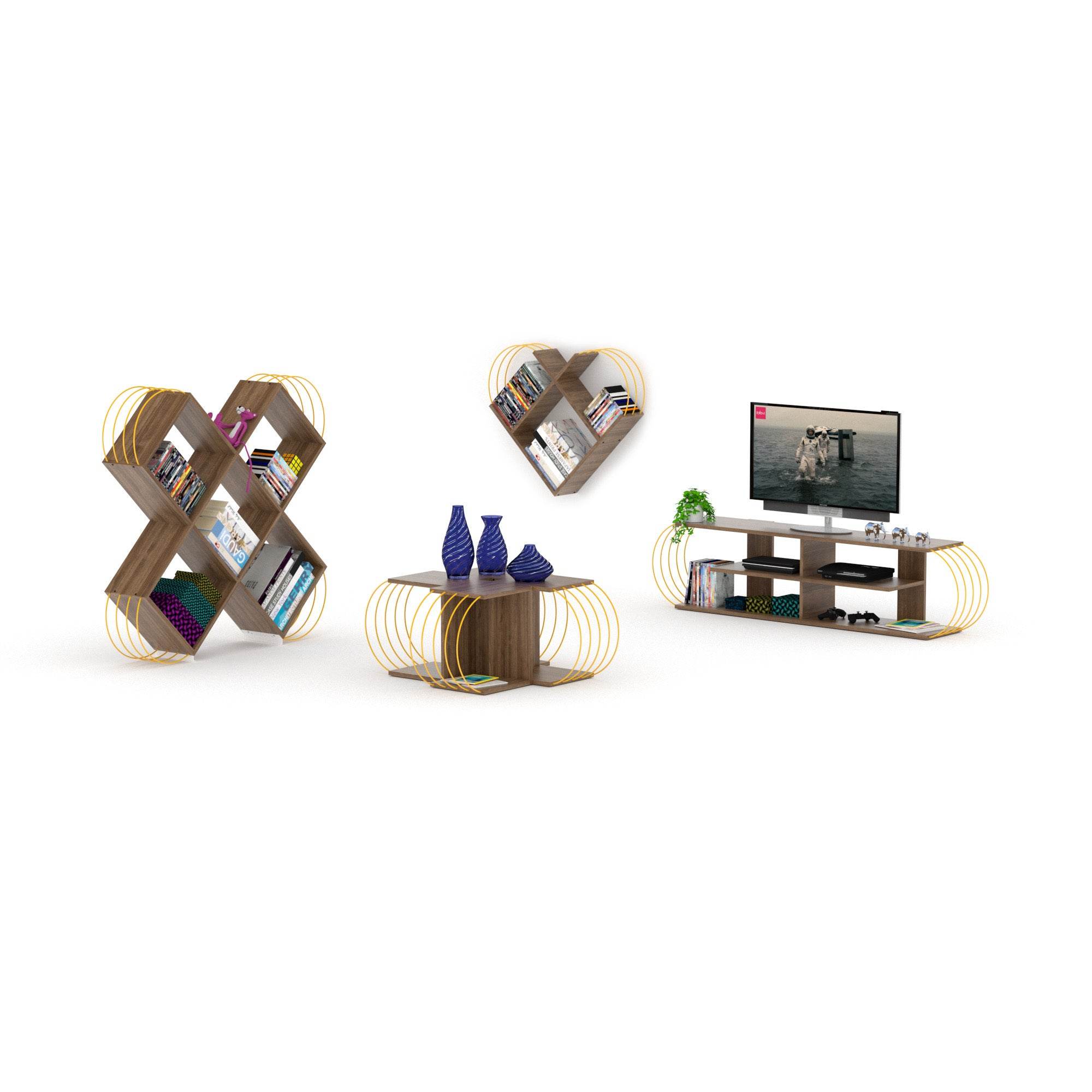 MLNshops Mid Century Modern TV Stand Console Table