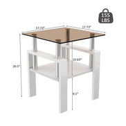 MLNshops 2-Piece modern tempered glass coffee table set