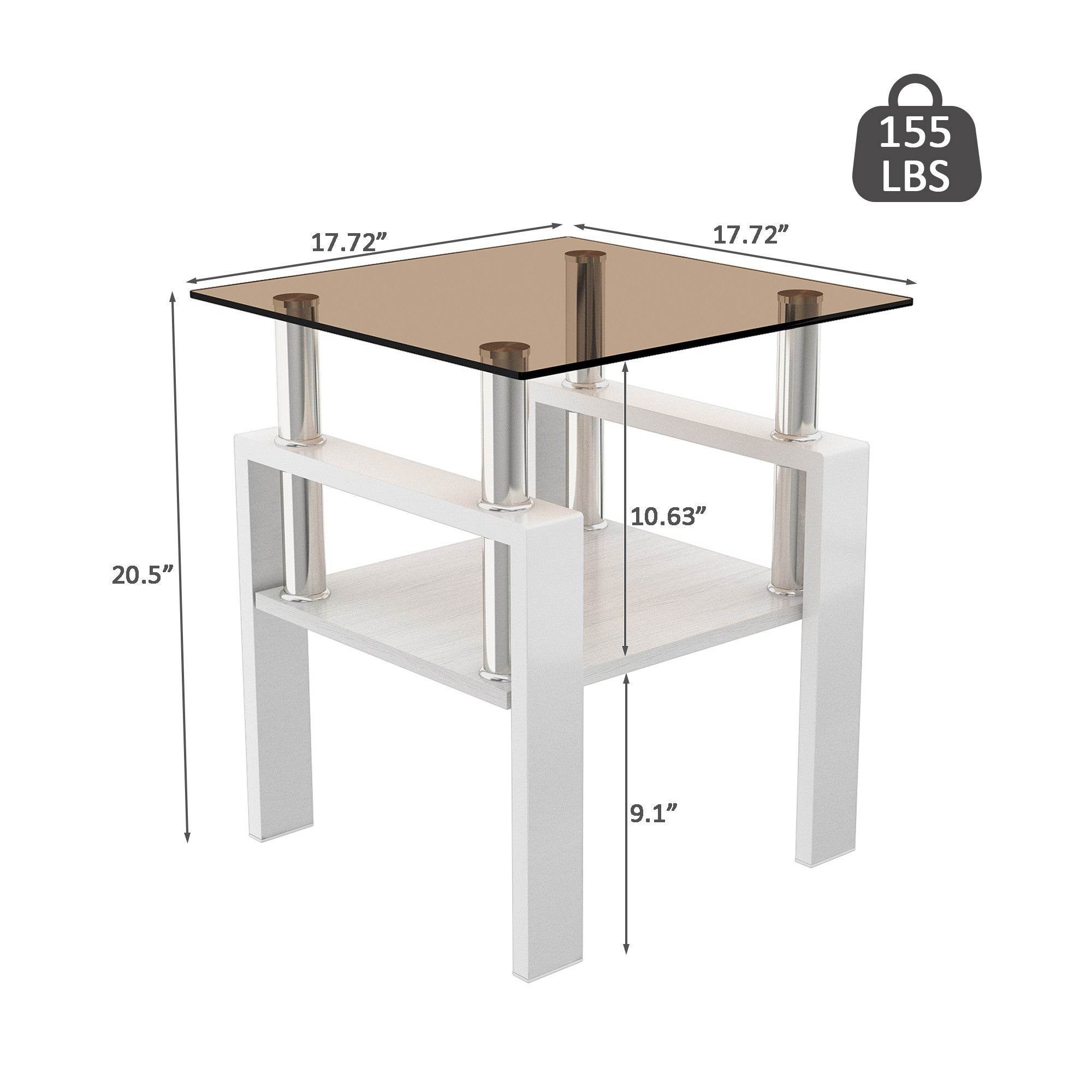 MLNshops 2-Piece modern tempered glass coffee table set