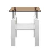 MLNshops 2-Piece modern tempered glass coffee table set