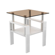 MLNshops 2-Piece modern tempered glass coffee table set