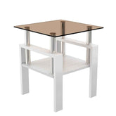 MLNshops 2-Piece modern tempered glass coffee table set