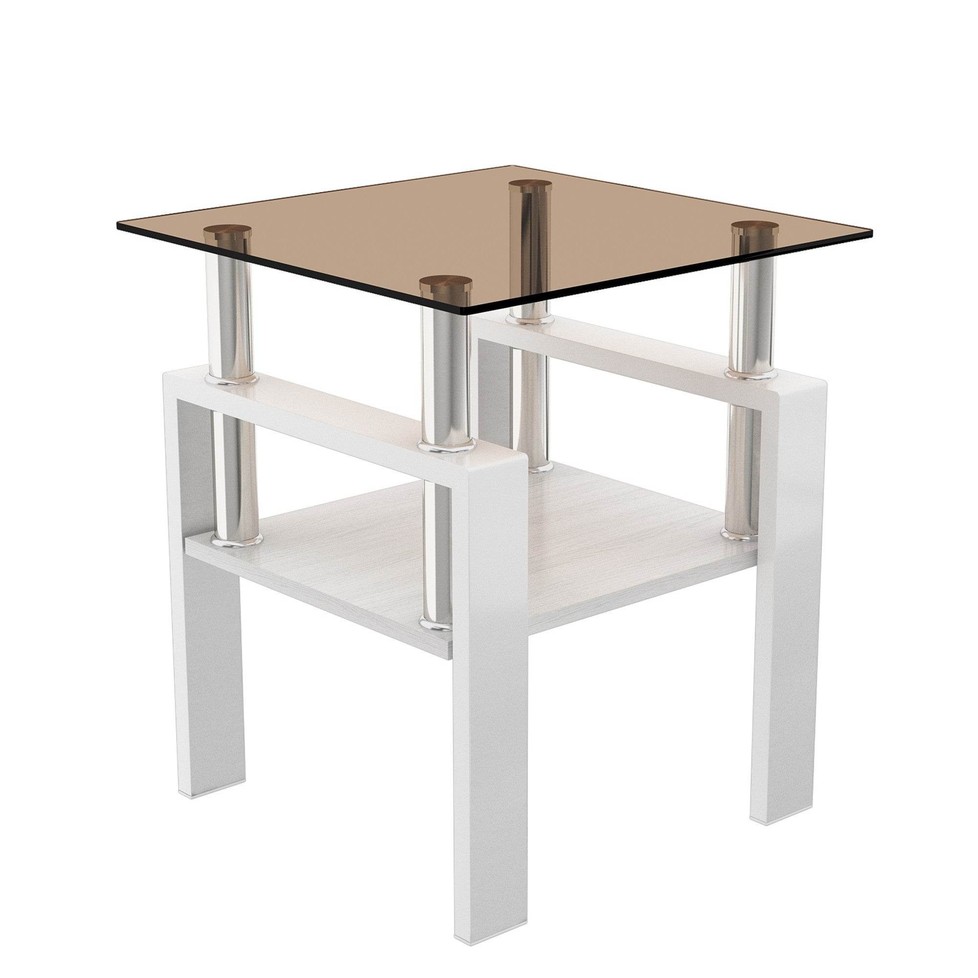 MLNshops 2-Piece modern tempered glass coffee table set