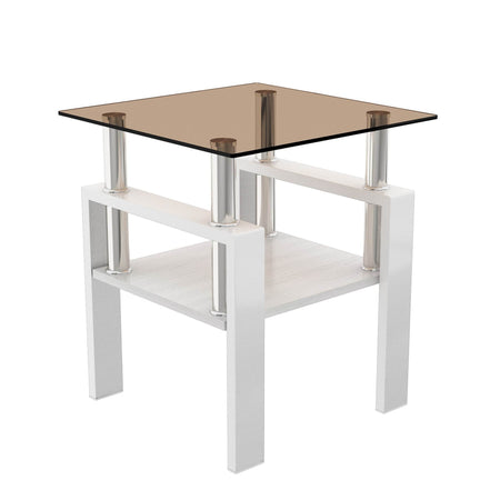 MLNshops 2-Piece modern tempered glass coffee table set