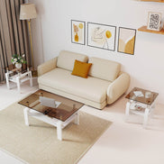 MLNshops 2-Piece modern tempered glass coffee table set