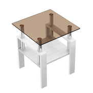 MLNshops 2-Piece modern tempered glass coffee table set