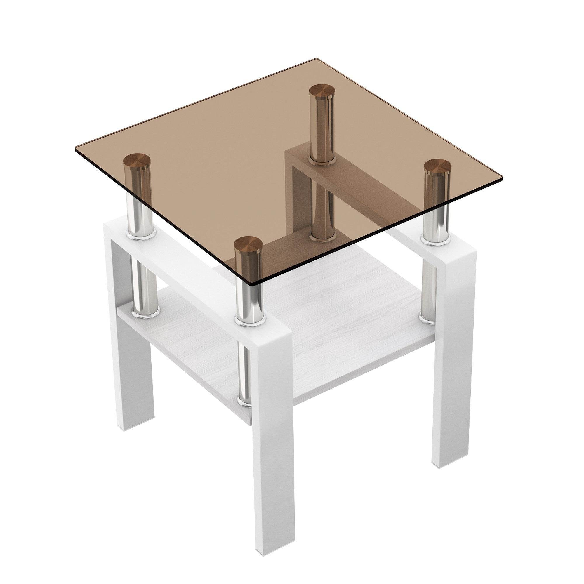 MLNshops 2-Piece modern tempered glass coffee table set