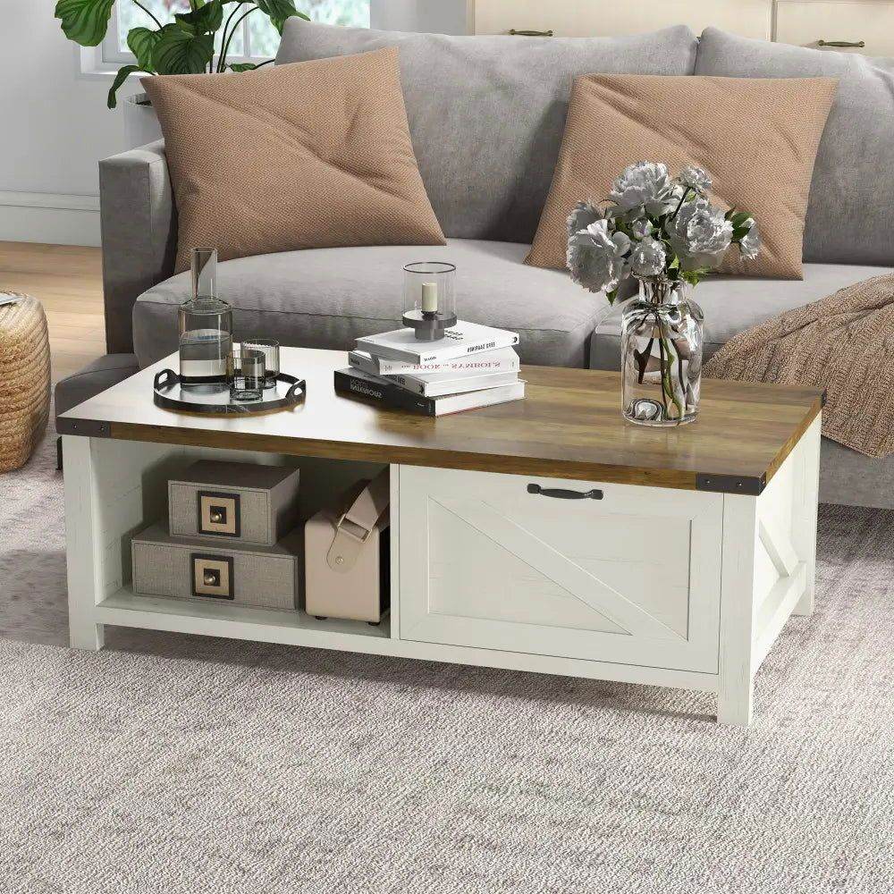 mlnshops Moose Brown Sofa Table with Storage
