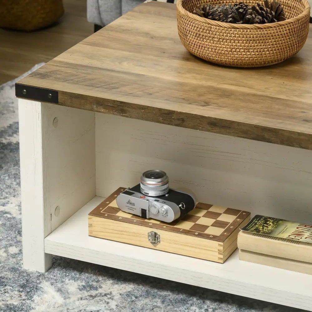 mlnshops Moose Brown Sofa Table with Storage