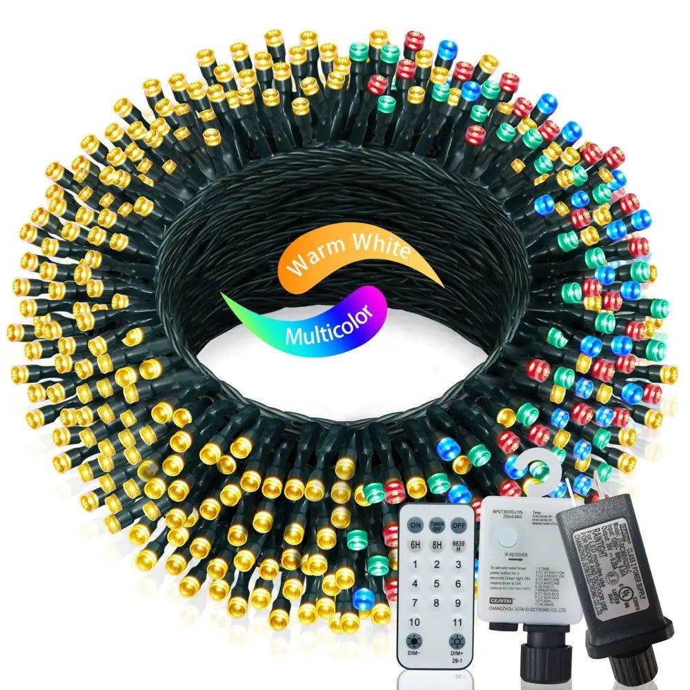 MLNshops Multicolor Fairy Lights with Timer - Outdoor Set warm and multi colour