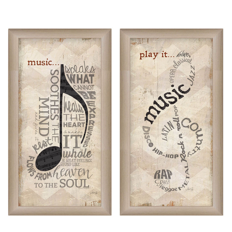 MLNshops Music Themed Wall Decor Framed Print Set Default