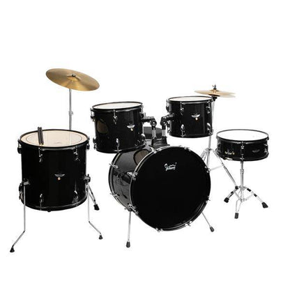mlnshops 5-Piece Black full size adult drum set with cymbals