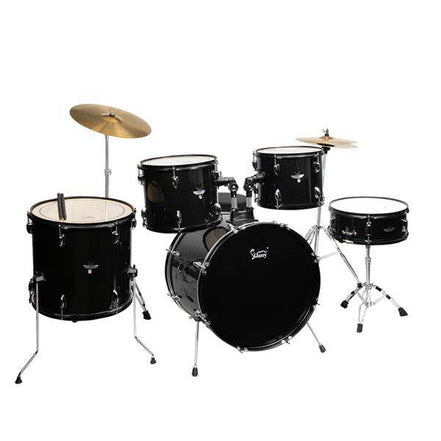 mlnshops 5-Piece Black full size adult drum set with cymbals