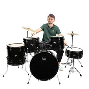 mlnshops 5-Piece Black full size adult drum set with cymbals