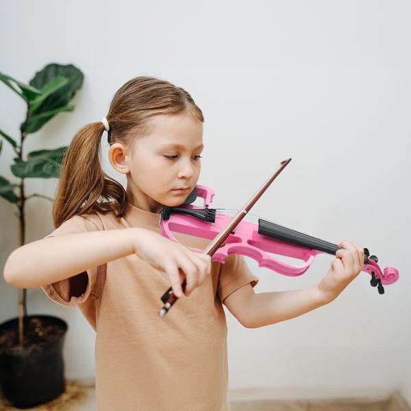 mlnshops Pink silent violin with case and bow - Electric