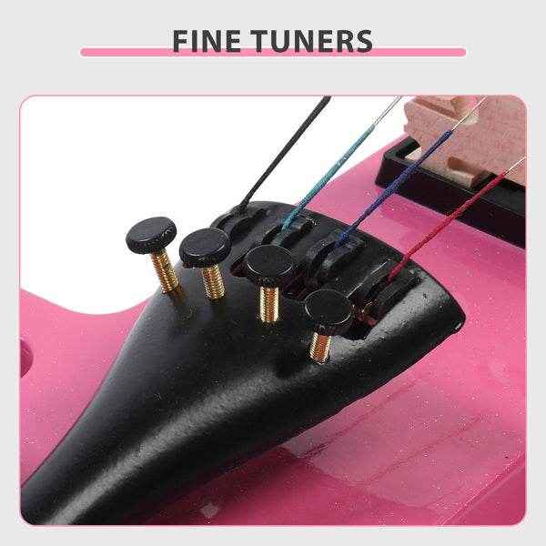 mlnshops Pink silent violin with case and bow - Electric