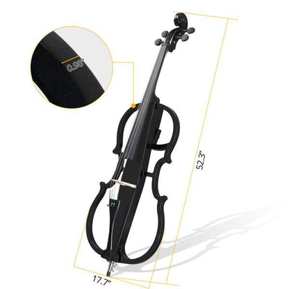 mlnshops full size electric cello - Sleek Black Skeleton