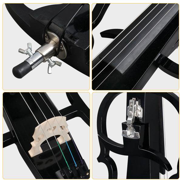 mlnshops full size electric cello - Sleek Black Skeleton