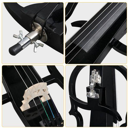 mlnshops full size electric cello - Sleek Black Skeleton