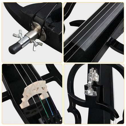 mlnshops full size electric cello - Sleek Black Skeleton