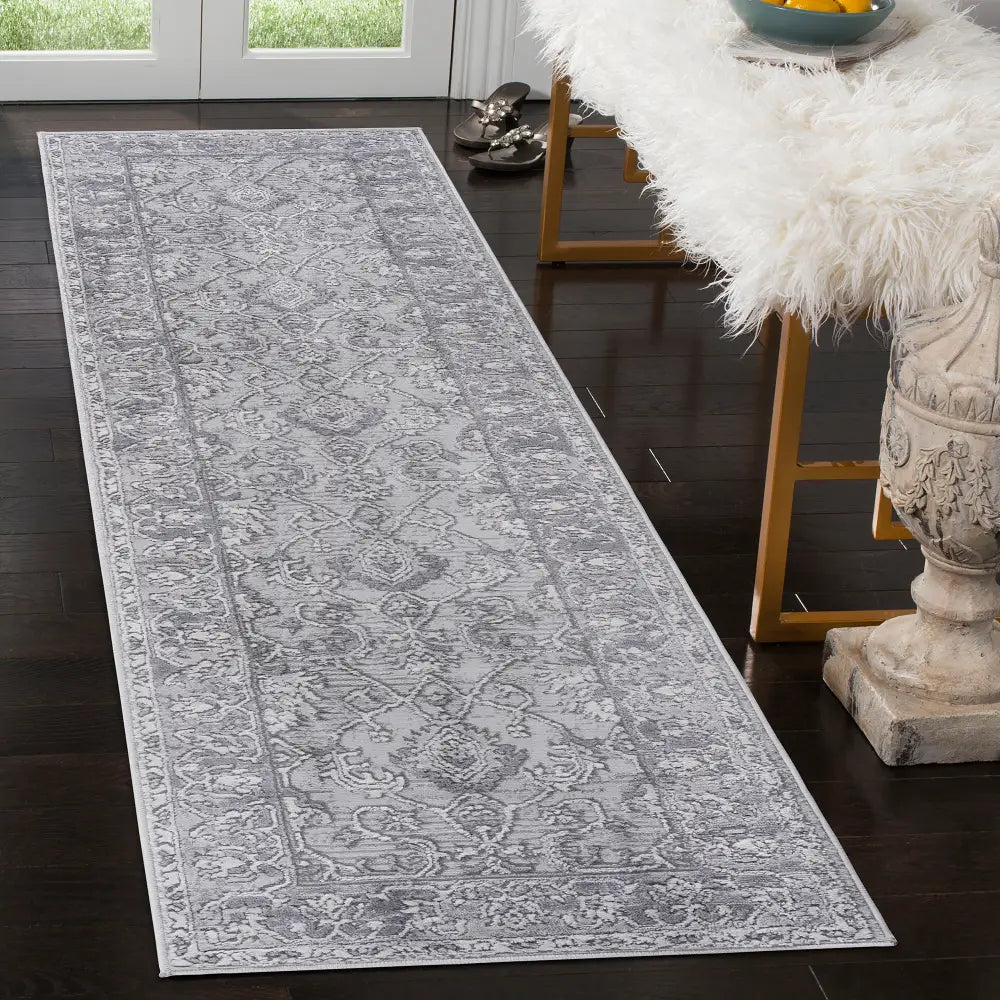 NAAR MARFI Collection 2X8 Grey/Oriental Non-Shedding Living Room Bedroom Dining Home Office Stylish and Stain Resistant Area Rug MLNshops]