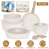 MLNshops Nonstick Cookware Set - 9 Pieces, Heat Resistant Default Title